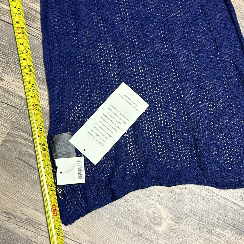 NWT Eileen Fisher royal blue Italian knit wool/cashmere blend scarf - Picture 10 of 10